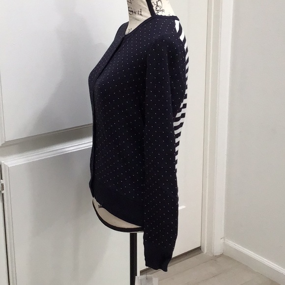 🆕 LIZ CLAIBORNE “Greener Pastures” Stripes & Dots Short Cardigan Button Down - Picture 5 of 12